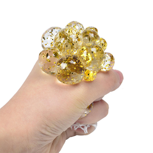 Safe Non-Toxic Eco-Friendly TPR Pressure Ball Customizable Red Vent Grape Shape Toy for Kids Family Party Gift <b>Small</b> Toy - Product Image 1