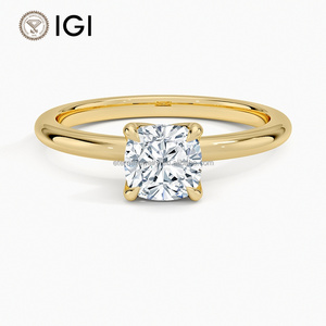 VVS IGI เพชรที่ปลูกในห้องปฏิบัติการ1.8มม. กวางเอโลดี9K 10K 14K 18K 1.5ct แข็งทอง1CT 2CT แหวนหมั้นหรูหราโซลิแทร์ - Product Image 1