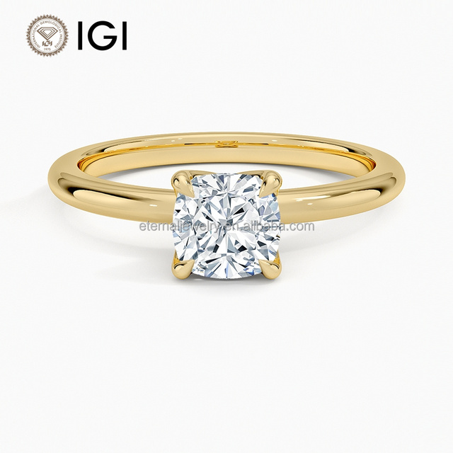 VVS/VS IGI Laboratory Grown Diamond 1.8mm Elodie  9K 10K 14K 18K Solid Gold 1ct 1.5ct 2ct Elegant Solitaire Engagement Ring