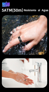 Anneau intelligent <span class=keywords><strong>de</strong></span> santé avancé pour hommes, tracker <span class=keywords><strong>de</strong></span> fitness, surveillance <span class=keywords><strong>de</strong></span> la fréquence cardiaque 24h/24 et 7j/7, suivi du stress, contrôle par application, étanche IP67, titane - Product Image 5