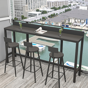 Combinazione Moderna ed Elegante di Sgabelli Alti e <span class=keywords><strong>Tavolo</strong></span> Lungo in Legno da <span class=keywords><strong>Esterno</strong></span>, Montaggio a <span class=keywords><strong>Parete</strong></span>, per Caffetteria, Balcone, Patio - Product Image 6