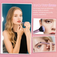 Nouvel ensemble de 15 pinceaux de maquillage haut de gamme à double tête, manche en bois violet, fibres artificielles, pour le visage, les yeux, les lèvres et le correcteur