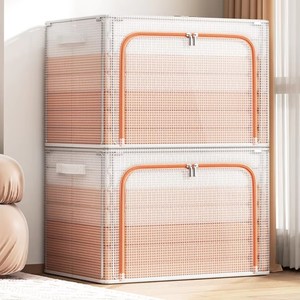 접이식 플라스틱 투명 큰 투명 보관 주최자 방수 PVC 상자 보관함 옷 뚜껑 - Product Image 4