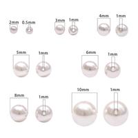 Perles en verre imitation perle, matériaux DIY faits à la main, petits accessoires pour bracelets et colliers, perles rondes à demi-trou, perles en vrac