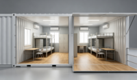 Maison conteneur modulaire extensible à une seule aile, dortoir préfabriqué pour l'hébergement des travailleurs