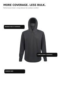 Haut de performance unisexe pour adultes à manches longues avec capuche, protection solaire, séchage rapide, évacuation de l'humidité, léger, respirant, en polyester, Needle - Product Image 4