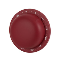 Temporizador de Cocina Mecánico J&R, Sin Baterías, 60 Minutos, con Dial Giratorio, para Cocinar y Hornear, Acabado Rojo Marfil