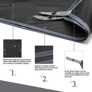 Lona de Camping WOQI 10x10 pies, Impermeable, Ligera, Cuadrada, con Bolsa de Almacenamiento, Cuerdas y Estacas para Tienda de Campaña - Product Image 3