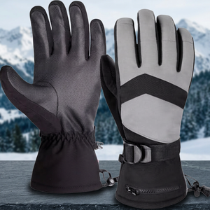 Gants de ski unisexes à doigts entiers, softshell, thermiques, isolés, avec fermeture à cordon, pour activités hivernales en plein air, ski alpin - Product Image 3