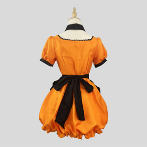 Zixiao Halloween Pumpkin Maid Costume Orange Adult Women Cosplay Outfit Anime Lolita Dress - Product Image 4