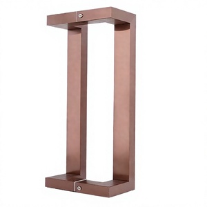 Huasin Modern <b>Large</b> <b>Black</b> Gold <b>Frame</b> Glass Double Bent Door Mall Ambidextrous Touch Control Aluminium Stainless Steel Square - Product Image 3