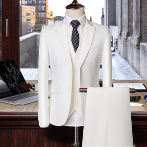 Completo da <span class=keywords><strong>Uomo</strong></span> Doppiopetto Stile Britannico <span class=keywords><strong>Slim</strong></span> <span class=keywords><strong>Fit</strong></span> per Matrimonio <span class=keywords><strong>Giacca</strong></span> <span class=keywords><strong>Blazer</strong></span> 3 Pezzi Traspirante Business 100% Poliestere - Product Image 3