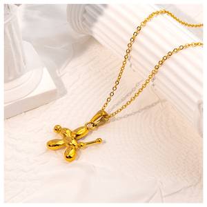 قلادة نسائية من الفولاذ المقاوم للصدأ مطلية بالذهب عيار 18 قيراط مع قلادة على شكل حرف 'Y' مرصعة بالزركونيا المكعب بتصميم كلاسيكي - Product Image 6