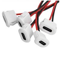 Prise de charge de type C ovale avec câble, connecteur femelle étanche pour lampe de table et connexion d'alimentation de lampe de bureau