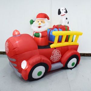 Décorations de Noël gonflables de 7 pieds : Père Noël au volant avec chien, pour jardin extérieur, en polyester, personnalisable, directement de l'usine - Product Image 2
