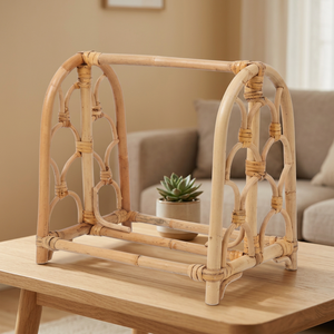 Estante para ropa de muñecas, soporte para muñecas, perchas de ratán hechas a mano, estante independiente para accesorios de muñecas <span class=keywords><strong>Barbie</strong></span> - Product Image 4