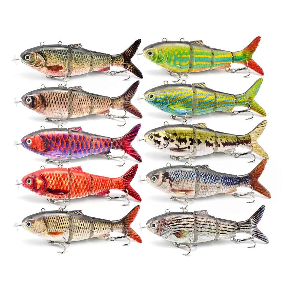 USB充电诱饵机器人自动钓鱼诱饵螺旋桨130毫米42g智能诱饵分段| Alibaba.com