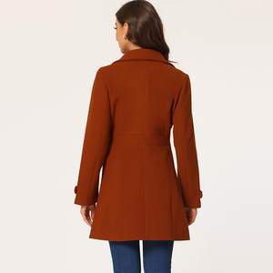 Classico Cappotto Invernale da Donna in Lana, Lungo e Monopetto, Caldo e Confortevole, Tinta Unita, Taglie Grandi, Stile Inglese - Product Image 4