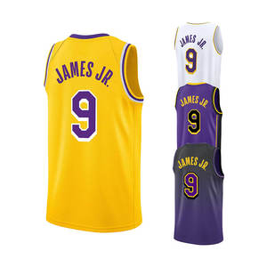 2025 оптовая продажа трикотажных изделий с вышитыми/горячим прессом, баскетбольные майки 9 James JR - Product Image 3