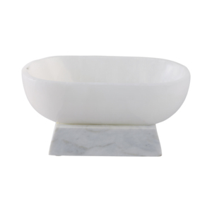 Ciotola decorativa in marmo alabastro per centrotavola da caffè, decorazione per casa e ufficio - Product Image 4