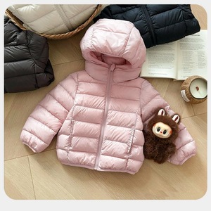 Child Star Circle Girls' Macaron Color Cotton-padded Jacket Thickened Warm Windproof Hooded Coat For Late Autumn Winter - Product Image 2