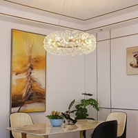 Nordique créatif luxe salon cristal lampe pissenlit lustre fleurs Internet célébrité magasin de vêtements pendentif lumières