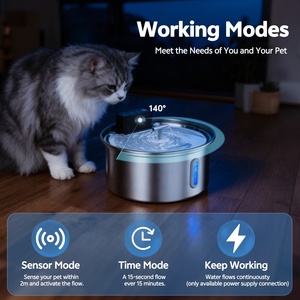 <span class=keywords><strong>Bebedero</strong></span> Silencioso Inalámbrico para Mascotas de 3.2L, Acero Inoxidable, Indicador LED de Nivel de Agua, <span class=keywords><strong>Bebedero</strong></span> Automático para Mascotas, para Pedidos al por Mayor - Product Image 3