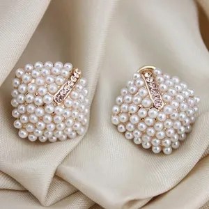 Bán Buôn Mới Thời Trang Trang Sức Pha Lê Rhinestone Ngọc Trai Stud Earrings Vintage Earrings Quà Tặng Cho Phụ Nữ Lady Cô Gái