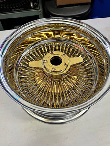 Nouvelle jante à rayons en acier de luxe Deep Dish 13x7 <span class=keywords><strong>Chrome</strong></span> Or 72 rayons croisés 2 barres avec système de dégagement rapide pour voitures particulières - Product Image 4