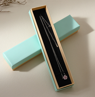 Caja de Joyería Rectangular Larga, Ecológica y Portátil de Alta Gama, con Tapa Extraíble, para Pulseras, Collares y Relojes, de Papel Rígido, Disponible en Stock