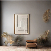 Nouveau minimaliste Wabi Sabi fait à la main 3D Relief mur Art moderne décor Texture peinture pour hôtel et salon