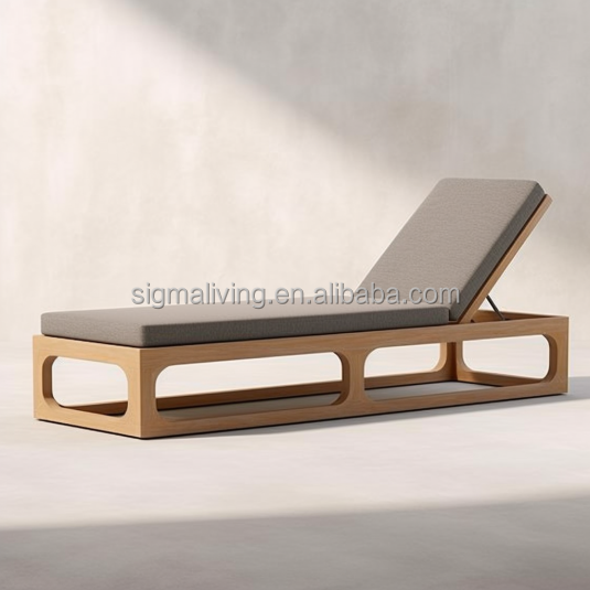 Outdoor Furniture Patio Garden Wood Sun Lounger Teak Outdoor Furniture Patio Chaise Lounge