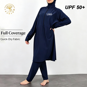 Burkini pour femme musulmane, vêtements islamiques amples, ensemble <span class=keywords><strong>maillot</strong></span> de bain à manches longues, robe pour femme musulmane - Product Image 1