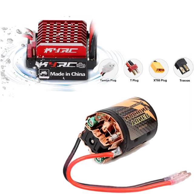 540 Brushed Motor 35/45T 55T 3-Slot 360A 60A ESC Combo for 1/10 RC Crawler Car Axial SCX10 90046 Traxxas TRX4 D90 MST Slash TRX6