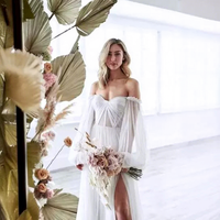 NDB10345 Robe Sexy de Luxe Colorée pour Femmes Robe en Tulle à Épaules Découpées