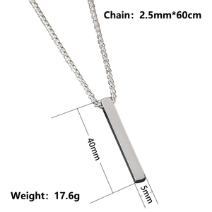 Brand New Blank Cubic Design Stainless Steel Custom <strong>Necklace</strong> for Birthday Gift - Product Image 2
