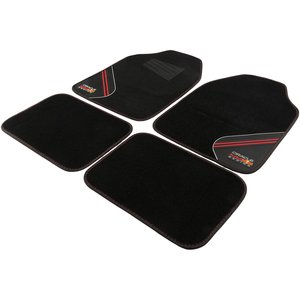Set tappetini 4 pezzi Racing nero/rosso - Product Image 1