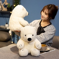 Poupée câlin en peluche avec ours blanc doux, peluche mignonne pour enfants, tissu en coton PP, rembourrage en coton, soulagement du stress, nouvel arrivage