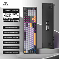 Teclado Mecánico AULA F108PRO con Pantalla TFT Inteligente a Color, 108 Teclas, Perilla Multifunción, Inalámbrico Trimodal, Batería de 8000mAh, RGB