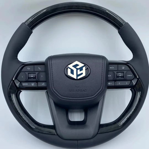 Volant <span class=keywords><strong>sport</strong></span> GR en cuir pleine fleur pour Toyota Land Cruiser LC79 LC76 LC70 LC300 2008-2021, boutons noirs, carbone - Product Image 1