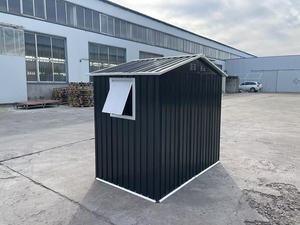 Abri métallique noir de 6 pieds x 4 pieds avec fentes de ventilation et fenêtres, abri de jardin avec <span class=keywords><strong>porte</strong></span> coulissante - Product Image 4