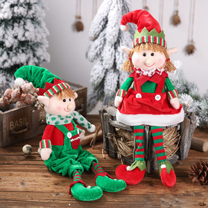 Adorable poupée elfe de Noël assise, figurine en peluche, jouet doux, décoration intérieure pour les fêtes, cadeau pour enfants - Product Image 4