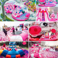 Terrain de jeu pour enfants commercial extérieur personnalisé videur gonflable cochon bulle maison fosse à balles grande escalade saut cochon thème parc d'attractions