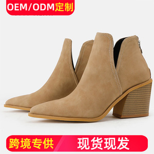 Botines Coco SILIYA con punta en pico, botas Chelsea negras sin cordones para mujer, botines de tacón alto a la moda de primavera - Product Image 5