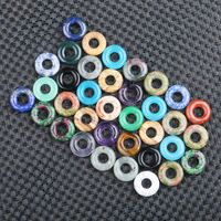 Pendentif en pierre précieuse de 20 mm en forme de donut, poli et fini, motif boucle de paix, pour décoration intérieure et fabrication de bijoux DIY – Tendance et créatif