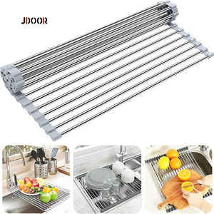 Foldable Dish Drying Rack Drainer Shelf Drain Tray Folding Sink Organizer Storage Home Kitchen Accessories