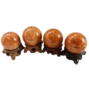 Wholesale healing natural crystal ball healing special craft sunstone sphere for decoration