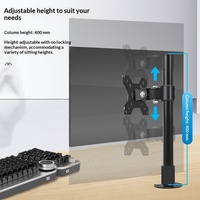 Support universel noir pour moniteur surélevé, support de bureau réglable en hauteur avec base réglable et trous de fixation universels