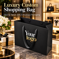 Sac de shopping en papier imprimé avec poignée, vente en gros, emballage cadeau de luxe pour les marques de mode de détail