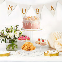 Support à gâteau en acrylique transparent à 3 niveaux, présentoir à cupcakes pour mariage, anniversaire, fête